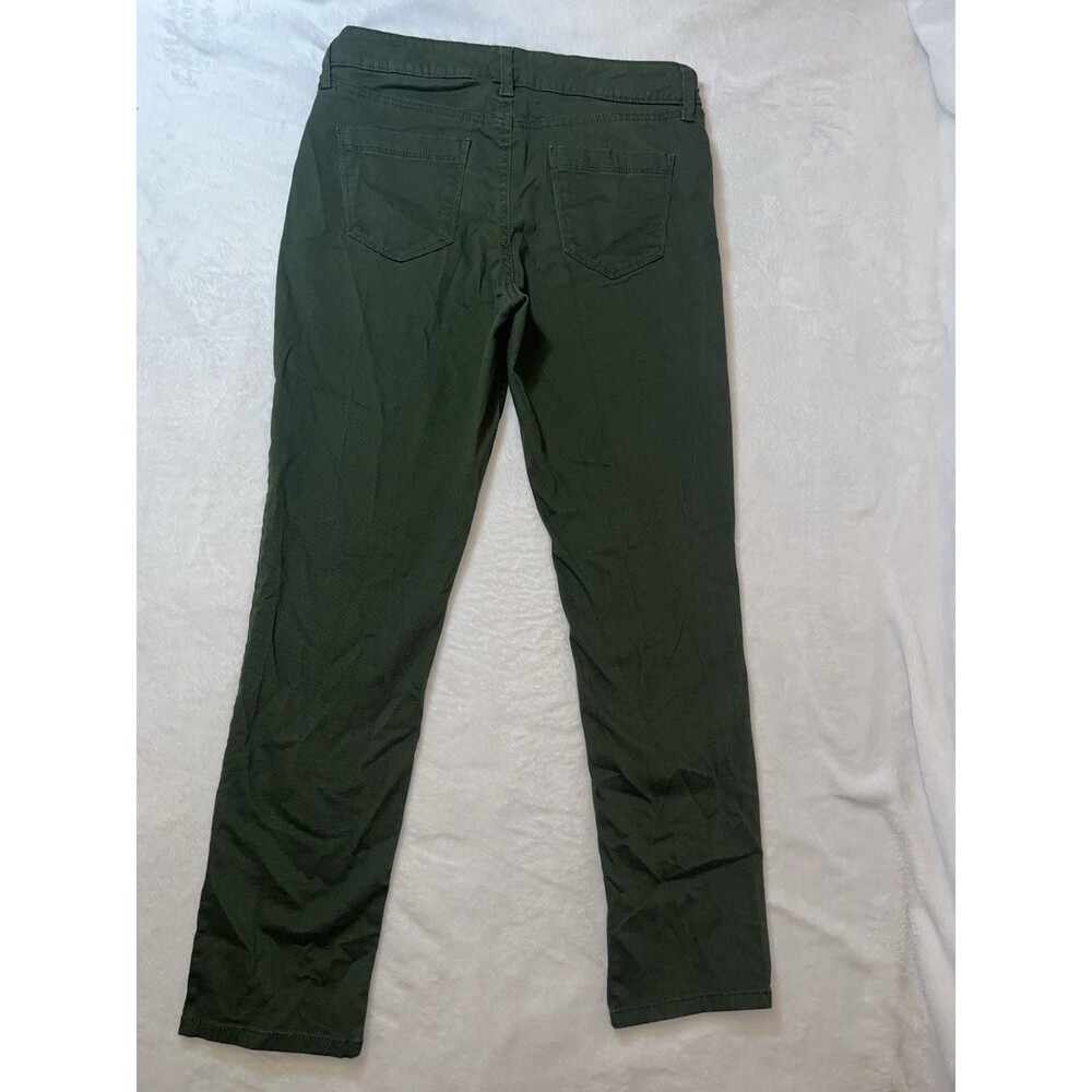 Bandolino Women’s Green Solid Ankle Pants Cotton/Spandex Button Size 10